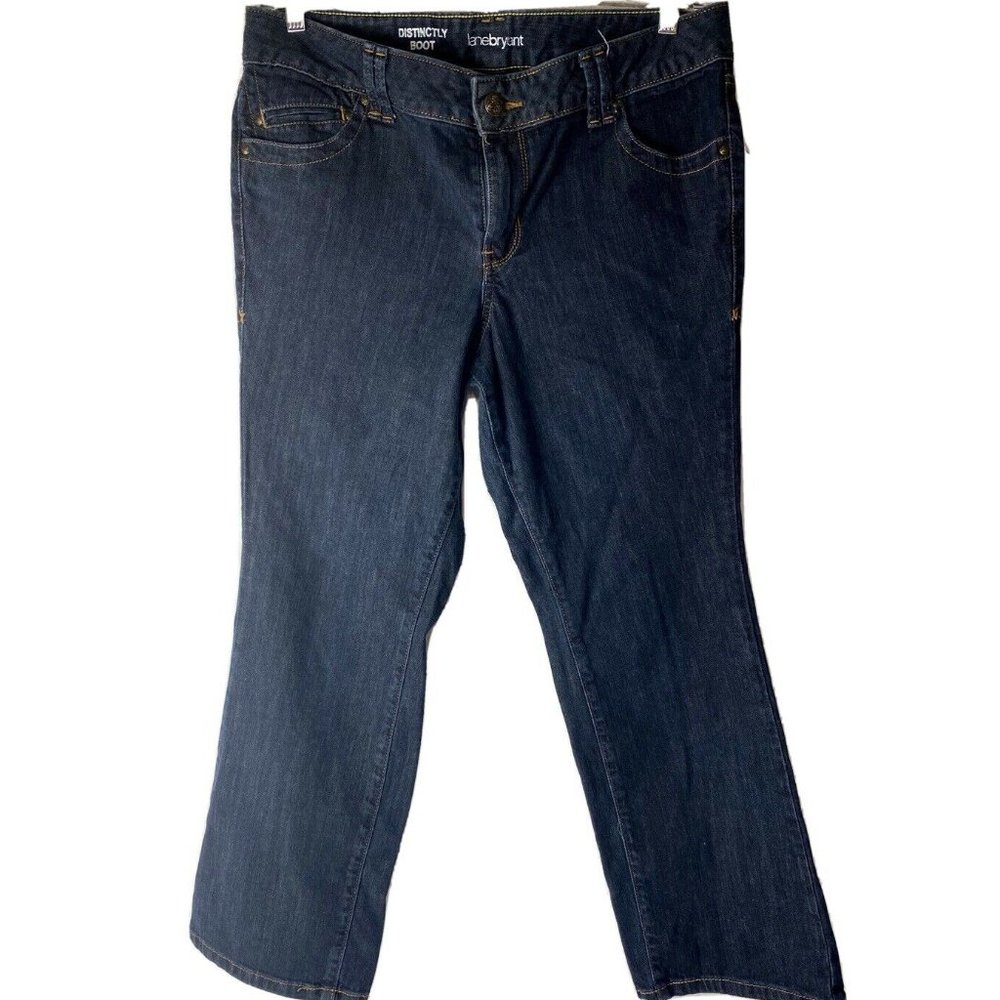 Lane Bryant 16 Petite (Actual 34x28) Dark wash Distinctly Boot Jeans EUC
